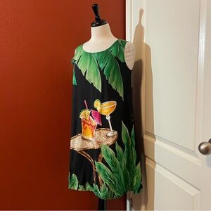 Tori Richard Women’s VTG Cocktail Martini Hawaiian Rayon Sleeveless Camp Dress